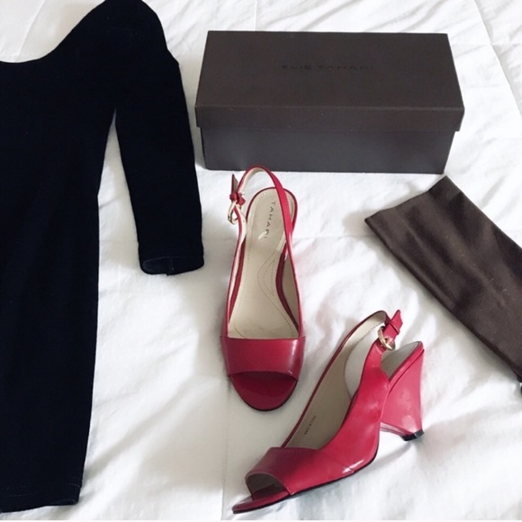 Elie Tahari red patent leather pumps - Picture 2 of 6